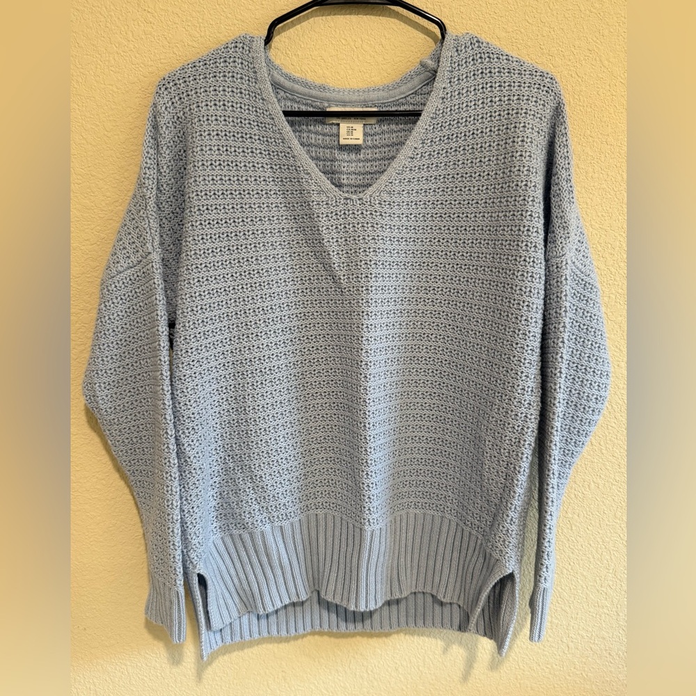 Rachel Zoe Sky Blue V-Neck Sweater